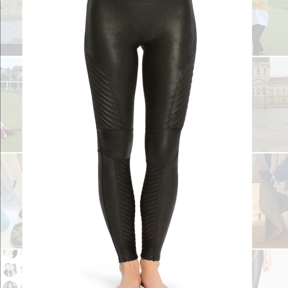 SPANX Faux leather moto leggings XL